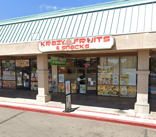 Entrance of Krazy Fruits and Snacks