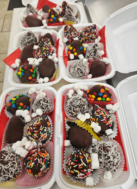 Krazy fruits facebook post of fresh strawberries covered in chocolate